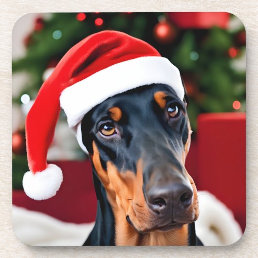 Dessous-de-verre Noël Doberman (Devant)