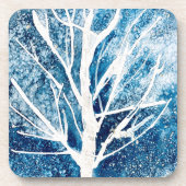 Dessous-de-verre Noël du bouleau blanc d'hiver (Devant)