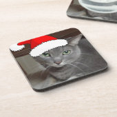 Dessous-de-verre Noël du chat bleu russe (Côté gauche)