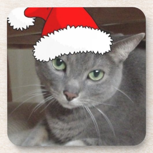 Dessous-de-verre Noël du chat bleu russe (Devant)