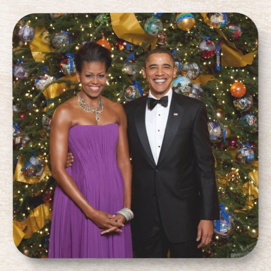 Dessous-de-verre Noël du président Barack Obama et de Michelle (Devant)