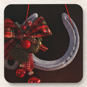 Dessous-de-verre Noël équestre pendre en fer à cheval Photo