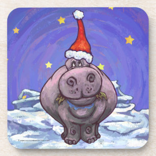 Dessous-de-verre Noël Hippopotame