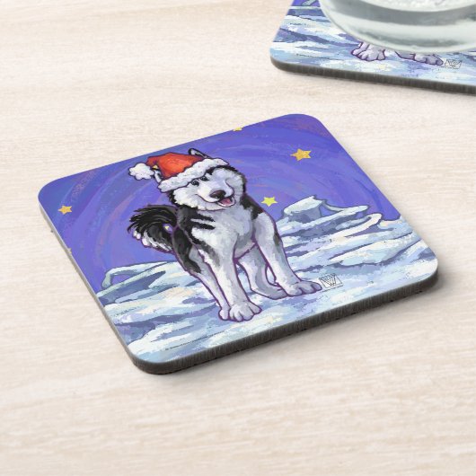 Dessous-de-verre Noël Husky (Côté gauche)