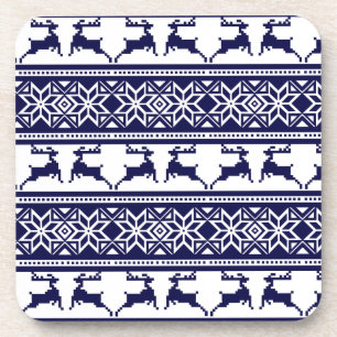Dessous-de-verre Noël, le bleu et le blanc scandinave