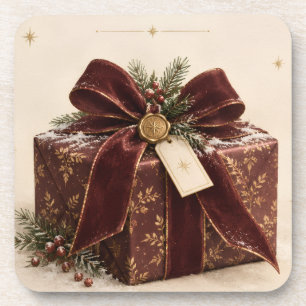 Dessous-de-verre Noël Luxueux Élégant, Beau Style de Boîte-Cadeau