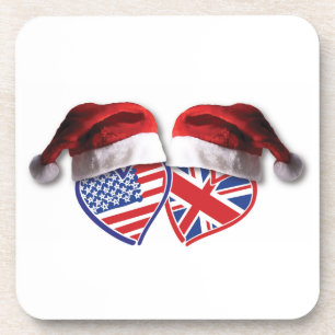 Dessous-de-verre Noël Royaume-Uni USA Chauffages patriotiques