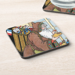 Dessous-de-verre Noël vintage, jouets de Père Noël sabots chaussure