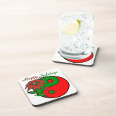 Dessous-de-verre Noël Yin Yang Poinsettia (Côté Droit)