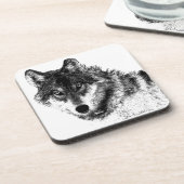 Dessous-de-verre Noir Blanc Inspiration Wolf Eyes (Côté gauche)