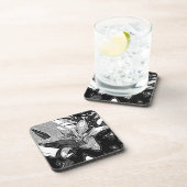 Dessous-de-verre noir et blanc abstrait formes modernes (Côté Droit)