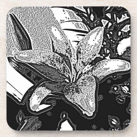 Dessous-de-verre noir et blanc abstrait formes modernes (Devant)