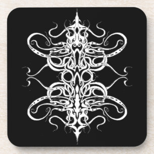 Dessous-de-verre Noir et blanc Abstrait Tatouage Tribal Design