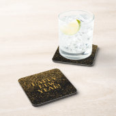 Dessous-de-verre Noir et or Bonne année Gold Confetti (Côté Droit)