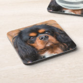 Dessous-de-verre Noir et Tan Cavalier King Charles Spaniel Chien (Côté gauche)