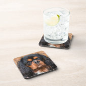 Dessous-de-verre Noir et Tan Cavalier King Charles Spaniel Chien (Côté Droit)