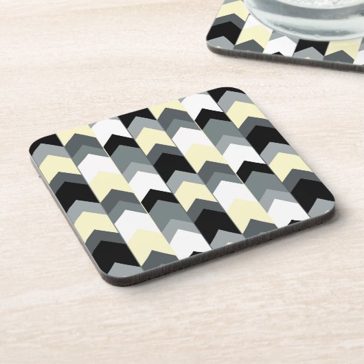 Dessous-de-verre Noir, gris, chevron jaune (Côté gauche)