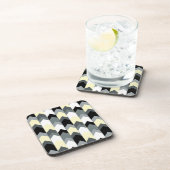 Dessous-de-verre Noir, gris, chevron jaune (Côté Droit)