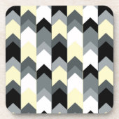 Dessous-de-verre Noir, gris, chevron jaune (Devant)