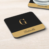 Dessous-de-verre Noir or (Côté gauche)