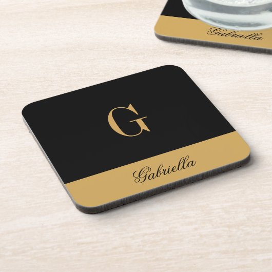 Dessous-de-verre Noir or (Côté gauche)