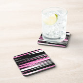 Dessous-de-verre Noir rose et blanc Abstrait (Côté Droit)