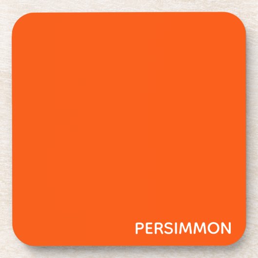Dessous-de-verre Nom de couleur rouge persimon (Devant)