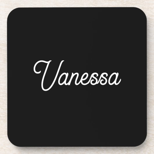 Dessous-de-verre Nom d'écriture professionnelle noir personnalisé (Devant)