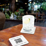 Dessous-de-verre Nom du logo de l'entreprise QR code couleur de la<br><div class="desc">Personnalisez et ajoutez votre nom d'entreprise. Lettres noires. Si vous voulez que le coussin ne contienne pas de texte,  utilisez votre touche back-space pour supprimer. Ajoutez votre URL/lien de site Web au code QR. Arrière - plan transparent,  vous pouvez ajouter la couleur de votre marque dans l'outil de conception.</div>