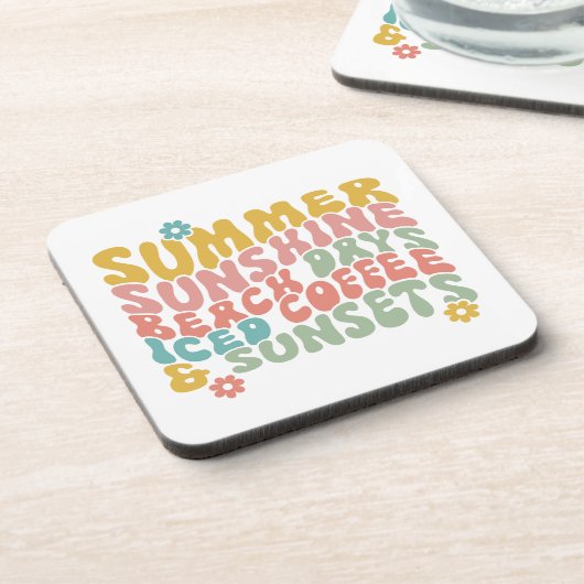 Dessous-de-verre Nom du monogramme rose d'été Super (Côté gauche)