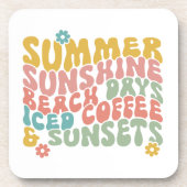 Dessous-de-verre Nom du monogramme rose d'été Super (Devant)