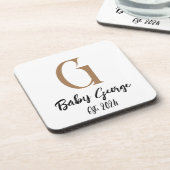 Dessous-de-verre Nom monogramme du bébé minimal simple (Côté gauche)