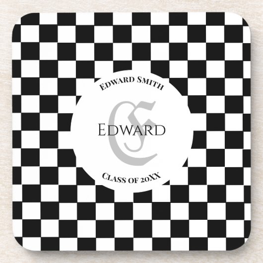 Dessous-de-verre Nom personnalisé du club d'échecs initial (Devant)