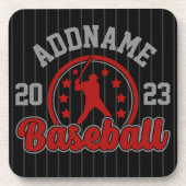 Dessous-de-verre NOM PERSONNALISÉ Jeu du joueur de l'équipe de base (Devant)