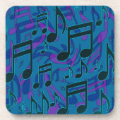 Dessous-de-verre Notes de musique Blue Green Purple Motif musical (Devant)