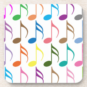 Dessous-de-verre Notes musicales colorées motif