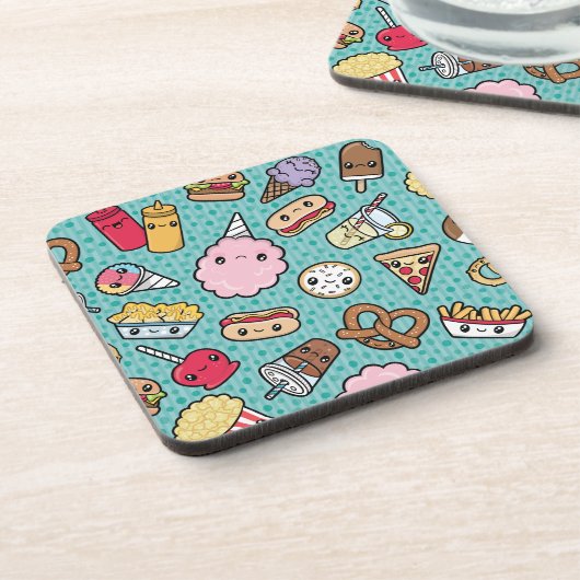 Dessous-de-verre Nourriture industrielle mignonne (Côté gauche)