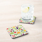 Dessous-de-verre Nourriture sur un arrière - plan blanc (Côté Droit)