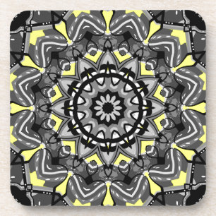 Dessous-de-verre Nouveau kaléidoscope gris et jaune