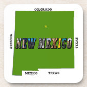 Dessous-de-verre Nouveau Mexique Plan Plan Texte Photo (Devant)