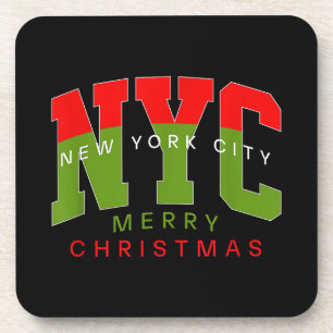 Dessous-de-verre Nouvelle Ville de New York Noël Joyeux Cadeau de V
