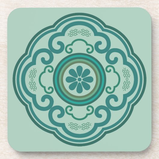 Dessous-de-verre nuage vert traditionnel chinois Ruyi (Devant)