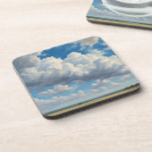 Dessous-de-verre Nuages blancs et ciel bleu clair (Côté gauche)