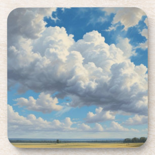 Dessous-de-verre Nuages blancs et ciel bleu clair