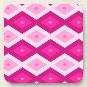 Dessous-de-verre Nuances de motif de diamant fuchsia