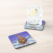 Dessous-de-verre Nuit étoilée de Noël Kangaroo (Côté Droit)