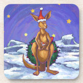 Dessous-de-verre Nuit étoilée de Noël Kangaroo (Devant)