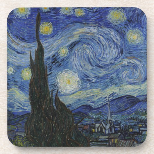 Dessous-de-verre Nuit étoilée, peinture à l'huile, Vincent Van Gogh (Devant)