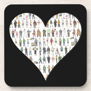 Dessous-de-verre NYC New York City Black Heart Art Boroughs Personn