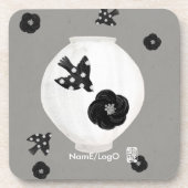 Dessous-de-verre objet_22_camélia, oiseau et poterie (Devant)